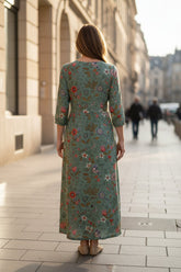 Keny's Boutique Fit & Flare Floral Maxi Dress with Pockets