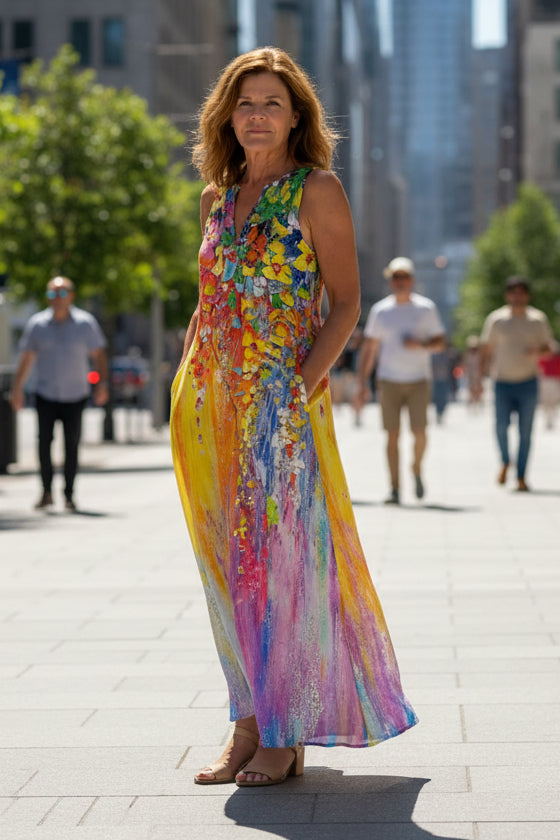 Keny's Boutique Multicolor Maxi Dress for Summer & Vacation Wear