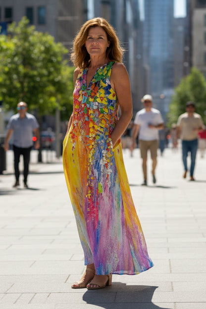 Keny's Boutique Multicolor Maxi Dress for Summer & Vacation Wear