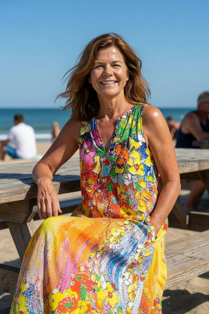 Keny's Boutique Multicolor Maxi Dress for Summer & Vacation Wear
