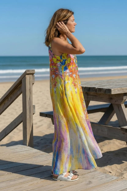 Keny's Boutique Multicolor Maxi Dress for Summer & Vacation Wear