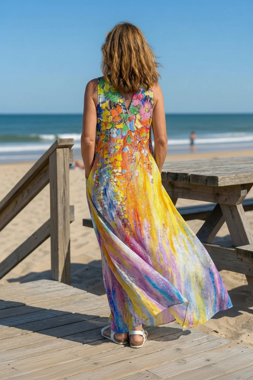 Keny's Boutique Multicolor Maxi Dress for Summer & Vacation Wear