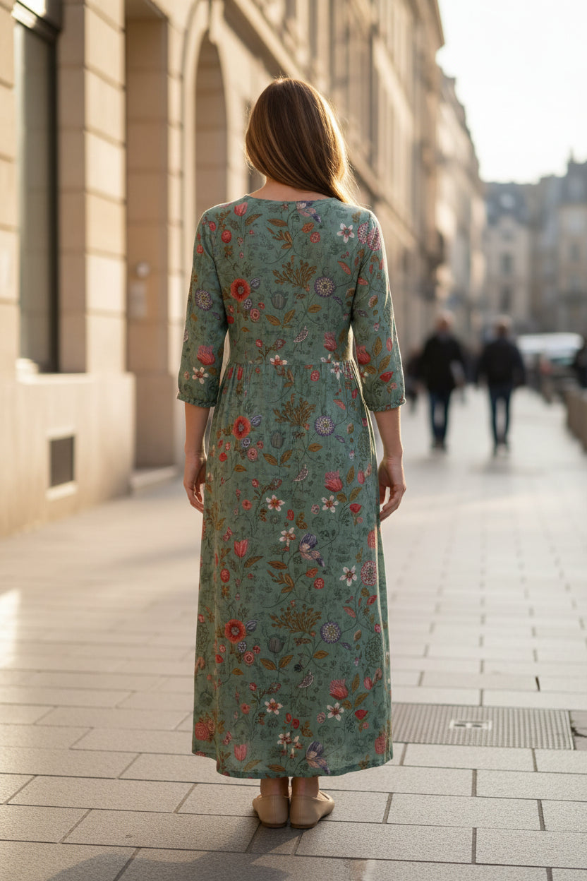 Keny's Boutique Fit & Flare Floral Maxi Dress with Pockets