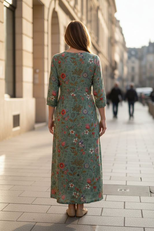 Keny's Boutique Fit & Flare Floral Maxi Dress with Pockets