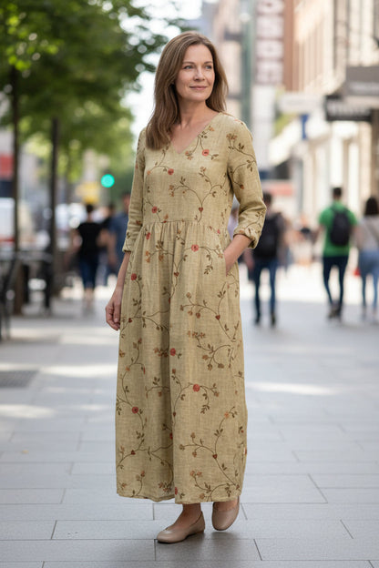 Keny's Boutique Fit & Flare Floral Maxi Dress with Pockets