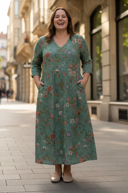 Keny's Boutique Fit & Flare Floral Maxi Dress with Pockets