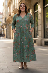 Keny's Boutique Fit & Flare Floral Maxi Dress with Pockets
