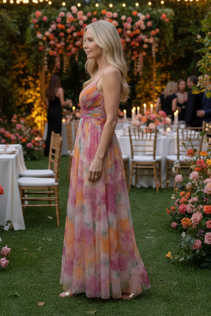 Keny's Boutique V-Neck Tie-Dye Maxi Dress with Twist Front